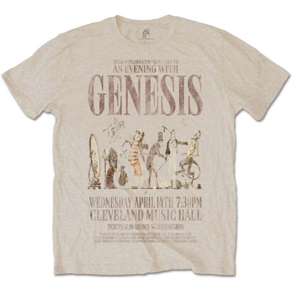 Genesis Unisex Adult An Evening With T-Shirt / Sand